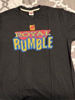 Homage WWF Royal Rumble Graphic Tee - Black with Yellow & Blue Logo